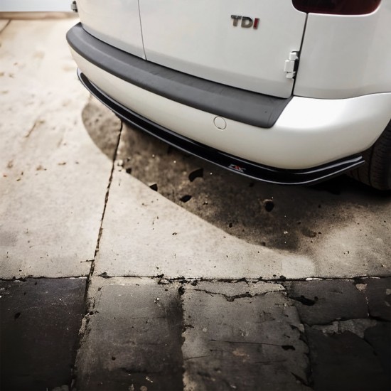 Achterbumper splitter TRC Hoogglans Zwart - Volkswagen Caddy MK3