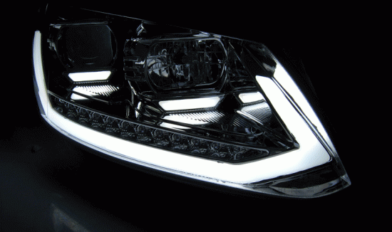 LED Koplampen matzwart - Dynamisch knipperlicht