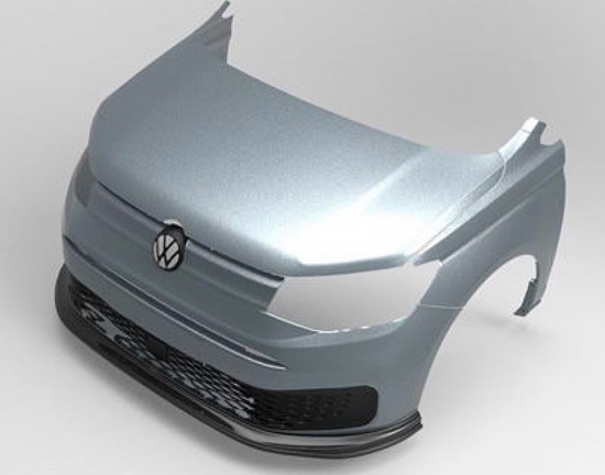 Voorspoiler Hoogglans Zwart - Volkswagen Caddy Cargo MK5