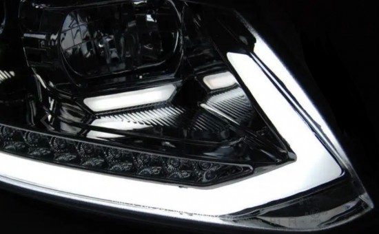 LED Koplampen matzwart - Dynamisch knipperlicht