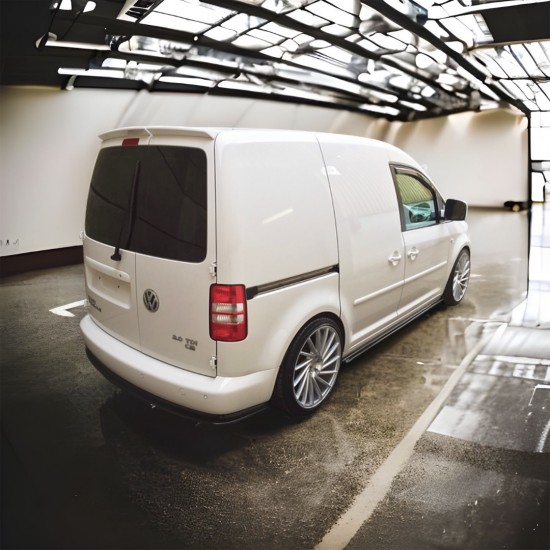 Achterbumper splitter TRC Hoogglans Zwart - Volkswagen Caddy MK3