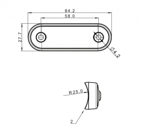 Montagerubber zwart voor inbouw markeringslampen LED