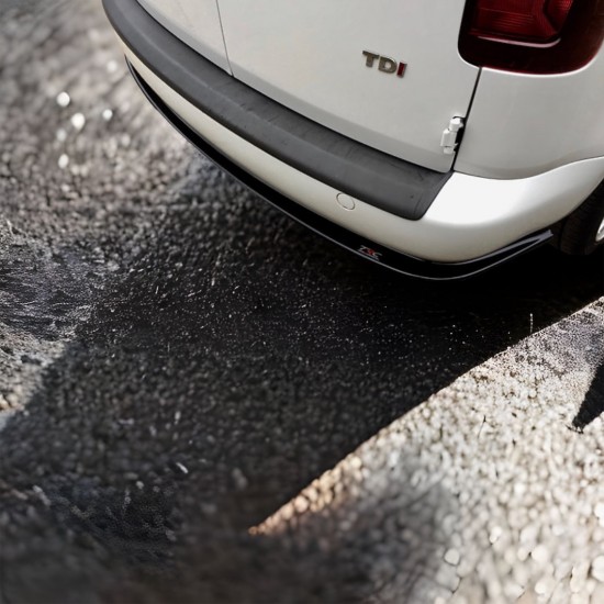 Achterbumper splitter TRC Hoogglans Zwart - Volkswagen Caddy MK3