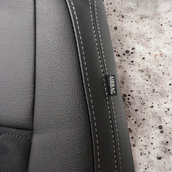 Stoelhoezen Alcantara Zwart/Grijs - Volkswagen Caddy MK4