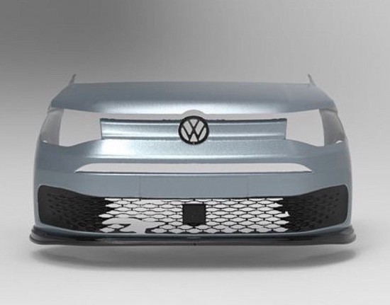 Voorspoiler Hoogglans Zwart - Volkswagen Caddy Cargo MK5