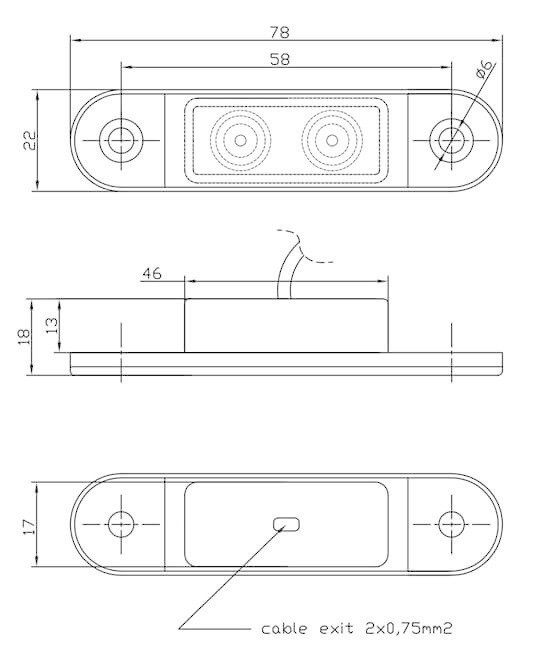 Inbouw Markeer verlichting LED - Rood