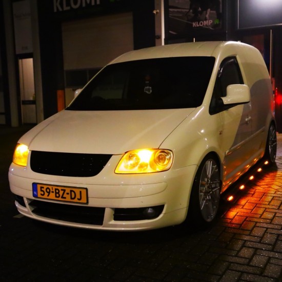 Sidebars RVS Hoogglans Zwart met LED - Volkswagen Caddy MK3