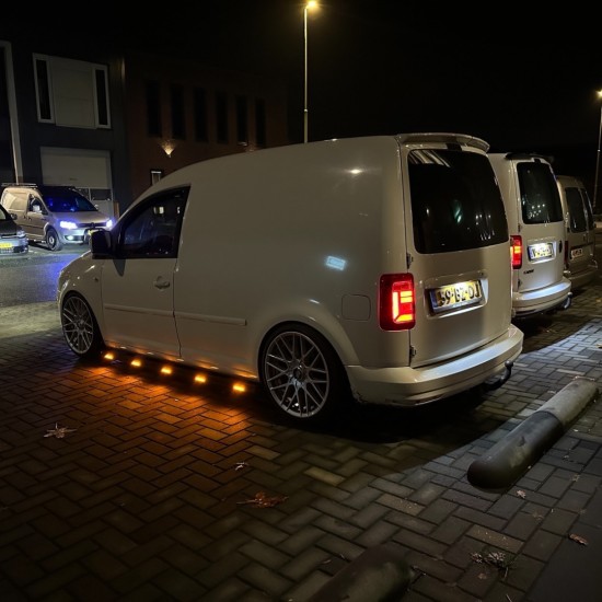 Sidebars RVS Hoogglans Zwart met LED - Volkswagen Caddy MK4