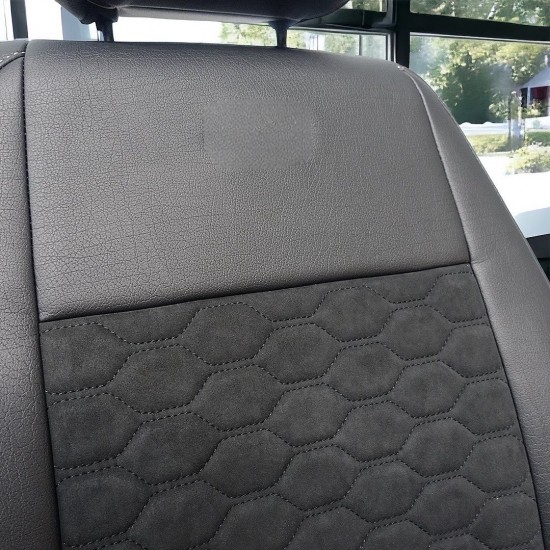 Stoelhoezen Alcantara Zwart/Grijs - Volkswagen Caddy MK3 GP