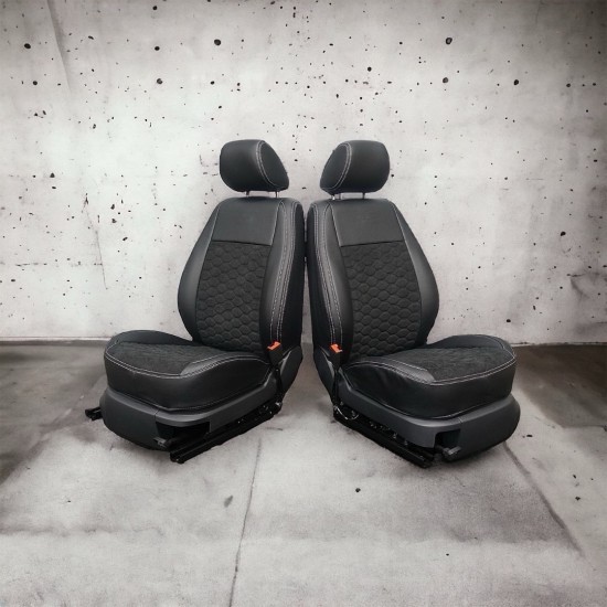 Stoelhoezen Alcantara Zwart Grijs - Volkswagen Caddy MK3