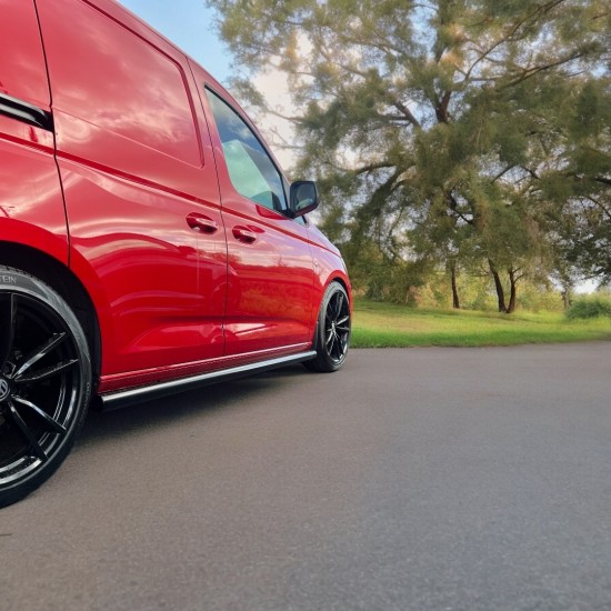 Sidebars RVS Hoogglans Zwart - Volkswagen Caddy MK5 Cargo Maxi