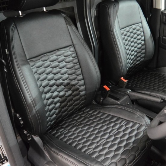 Stoelhoezen Hexagon Zwart Grijs - Volkswagen Caddy MK4
