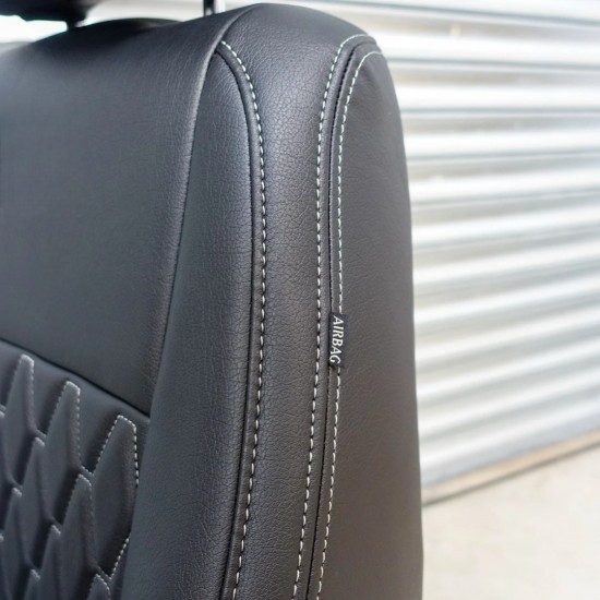 Stoelhoezen Hexagon lang Zwart Grijs - Volkswagen Caddy MK3