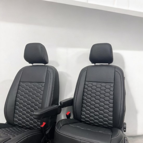 Stoelhoezen Hexagon Antraciet Grijs - Volkswagen Caddy MK5