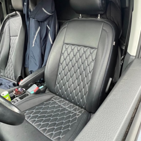 Stoelhoezen Hexagon Antraciet Grijs - Volkswagen Caddy MK5