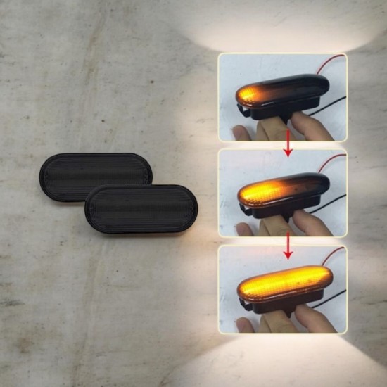 Set LED Zijknipperlichten V2 - Dynamisch Zwart - Volkswagen Caddy MK3