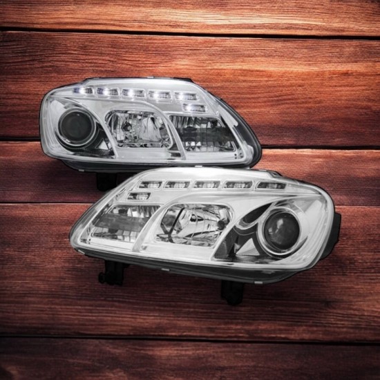 Set Koplampen DRL LED Chroom - Volkswagen Caddy MK3