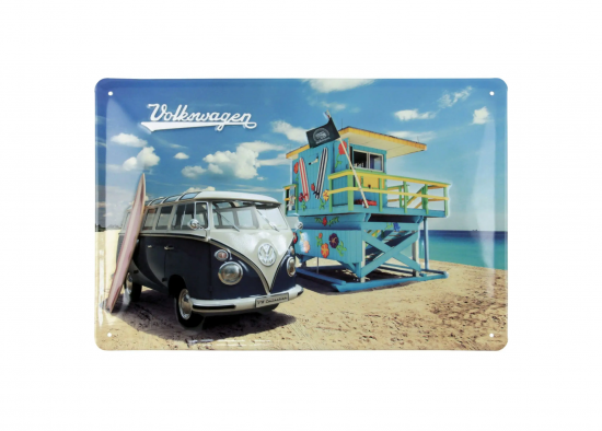 Blikken Bord Strand - Volkswagen T1