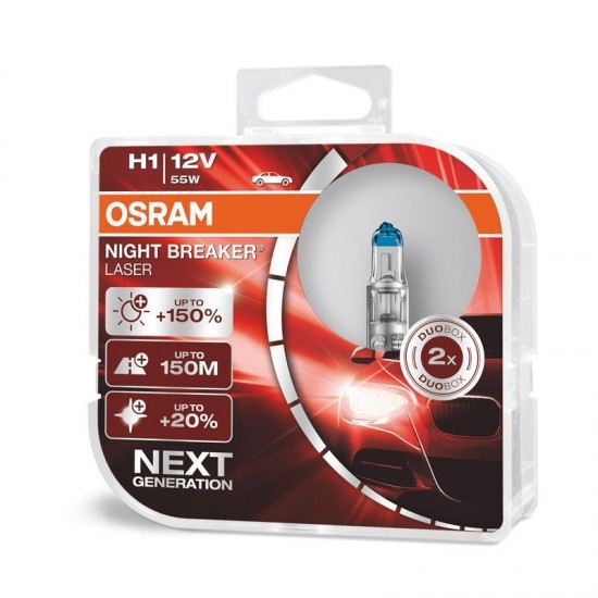 Osram H1 12V Nightbreaker 200 laser - set van 2