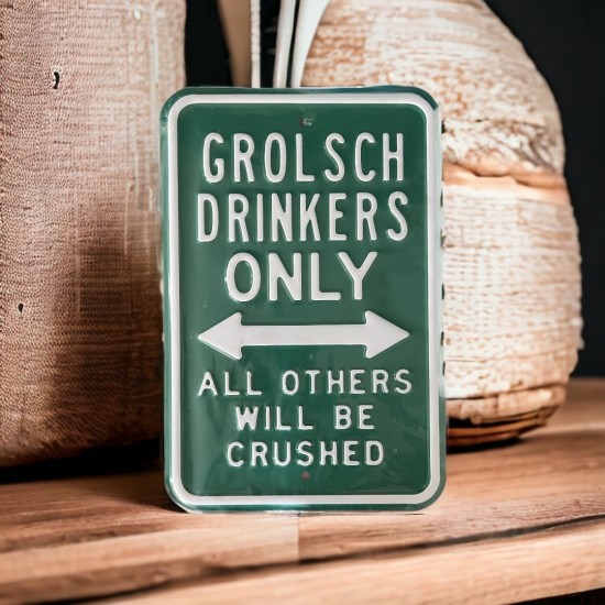 Emaille Grolsch Bord Groen - Parkeerbord