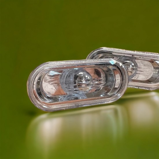 Set Zijknipperlichten Chrome Stripe Clear - Volkswagen Caddy MK2