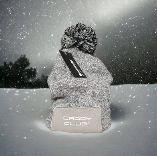 Winter muts grijs met bol - Caddy Club ®️