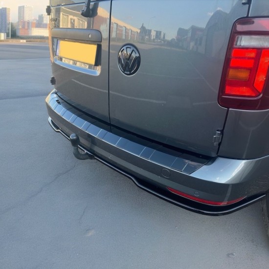 Achterbumper Beschermer V2 Hoogglans Zwart Ribbel - Volkswagen Caddy MK4