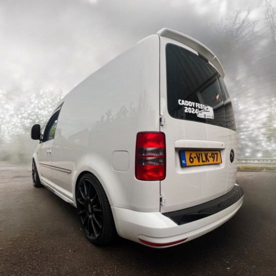 Achterbumper Beschermer Hoogglans Zwart 2 - Volkswagen Caddy MK4