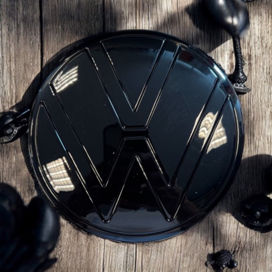 OEM Volkswagen Logo Hoogglans Zwart Achterkant - Volkswagen Caddy MK5