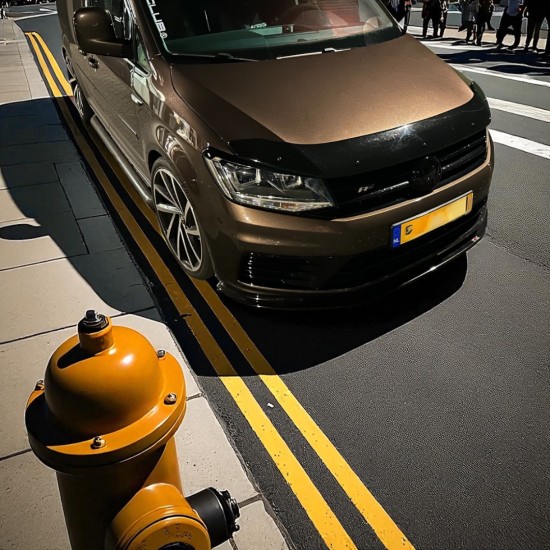 Motorkap Steenslag Beschermer Hoogglans Zwart - Volkswagen Caddy MK4