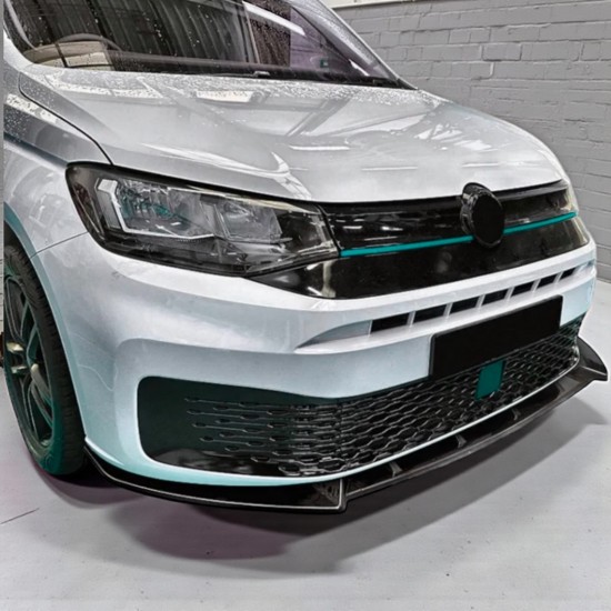 Voorspoiler Budget Hoogglans Zwart - Volkswagen Caddy MK5
