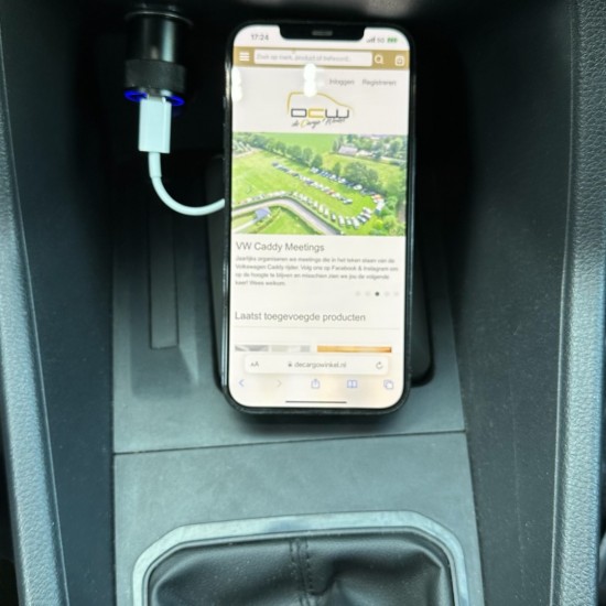 DCW Draadloze Smartphone Oplader / Telefoonhouder USB C - Volkswagen Caddy MK5