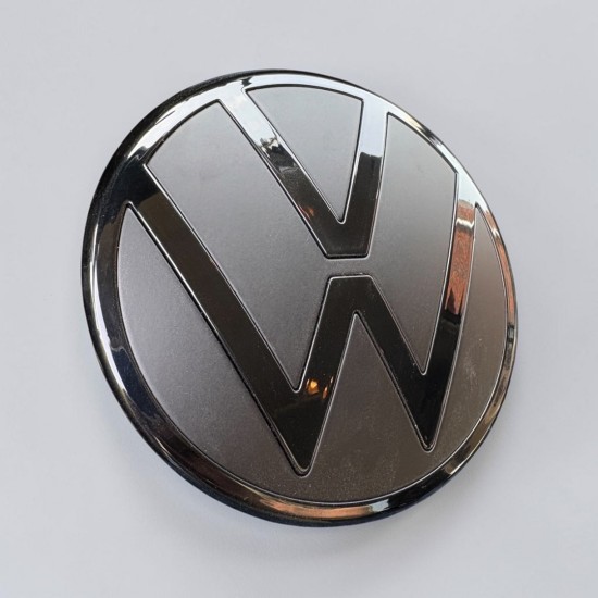 Volkswagen Logo Hoogglans Zwart / Matzwart Voorkant - Volkswagen Caddy MK5 Cargo