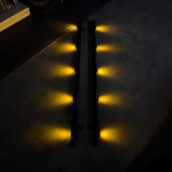 Sidebars RVS Hoogglans Zwart met LED - Volkswagen Caddy MK3 GP