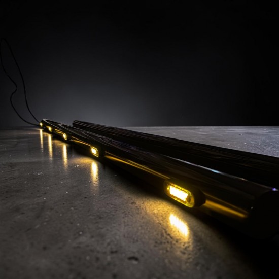 Sidebars RVS Hoogglans Zwart met LED - Volkswagen Caddy MK5 Cargo Maxi