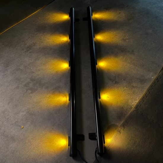 Sidebars RVS Hoogglans Zwart met LED - Volkswagen Caddy MK3