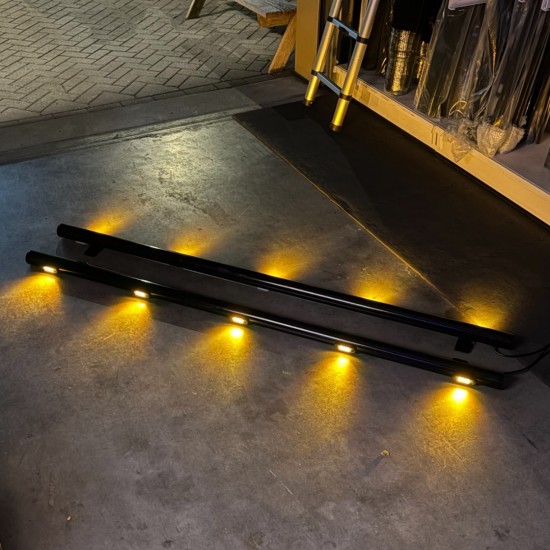 Sidebars RVS Hoogglans Zwart met LED - Volkswagen Caddy MK3 GP