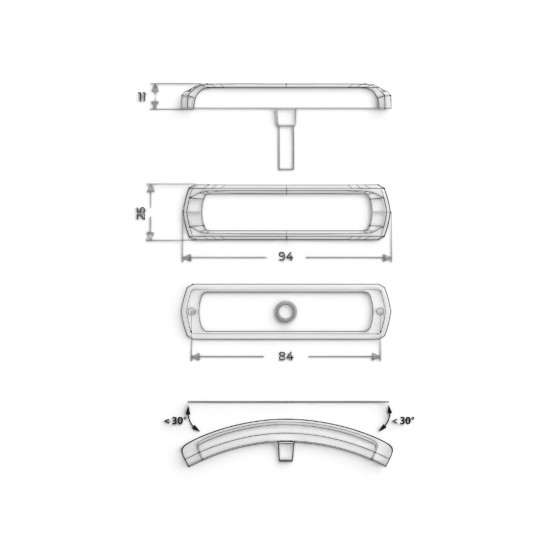 LED Flexi Flitser Amber 4-LED - Volkswagen Caddy