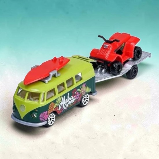Majorette Volkswagen T1 Met Aanhangwagen en Quad 1:60