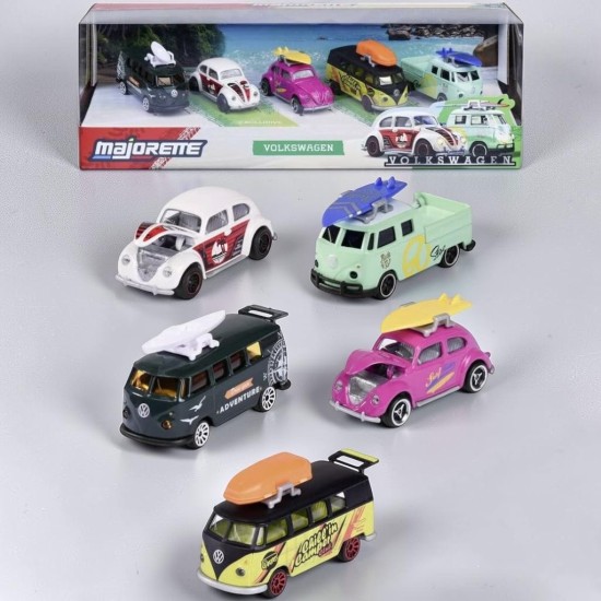 Majorette Volkswagen Kever / T1 Set 1:64 - 5 Stuks