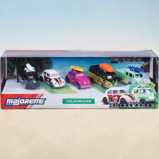 Majorette Volkswagen Kever / T1 Set 1:64 - 5 Stuks