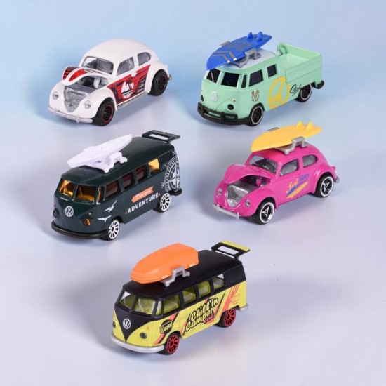 Majorette Volkswagen Kever / T1 Set 1:64 - 5 Stuks